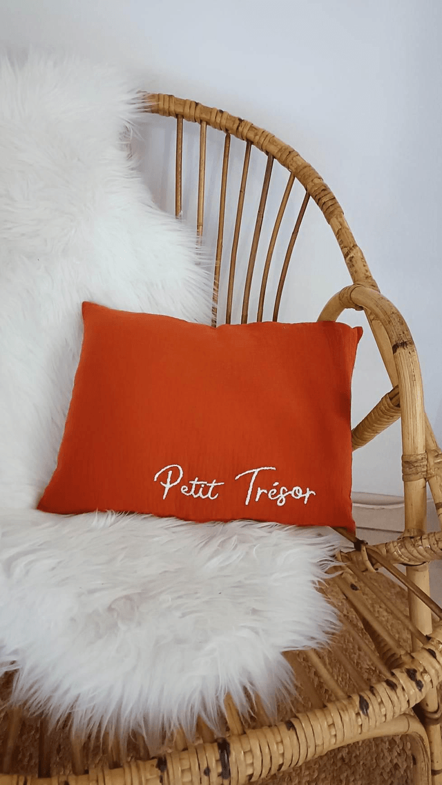 Coussin Terracotta brodé