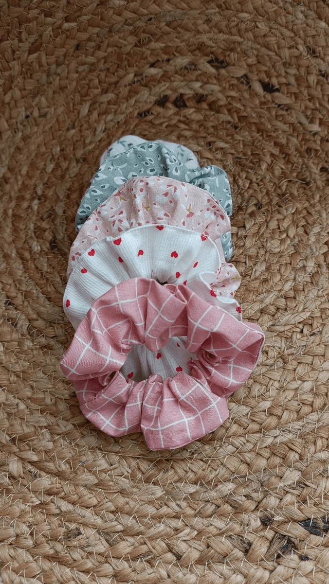Chouchou Scrunchie en gaze de coton