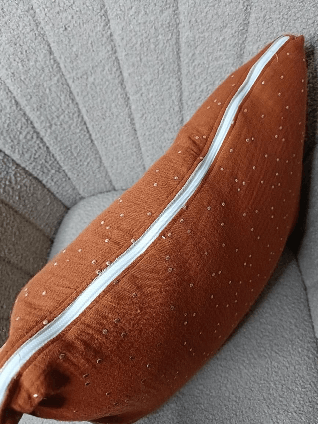 Coussin Terracotta brodé