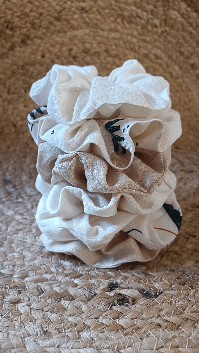 Chouchou Scrunchie en gaze de coton